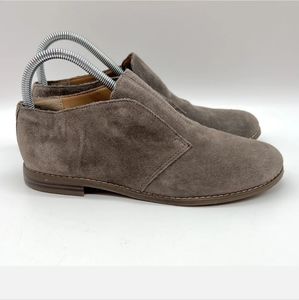 Franco Sarto Pieta Suede Slip On Laceless Oxford Loafer Ankle Shoes